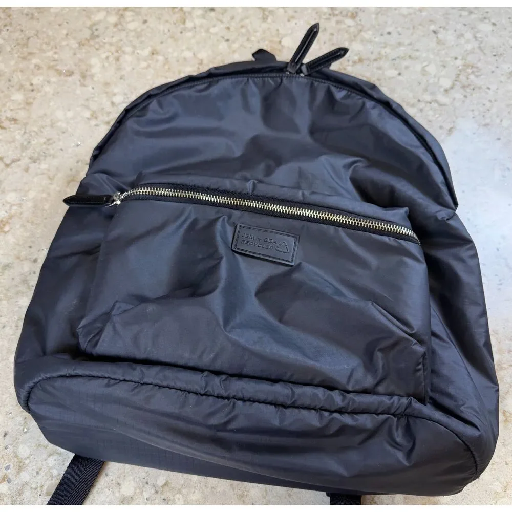 Jem‎ + Bea Jamie Eco Backpack Diaper Bag Black Nylon w/ Changing Pad
